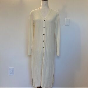 Callahan Cream Long Button-Front Cardigan size L